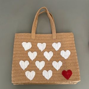 Btb Los Angeles Be Mine Straw Tote